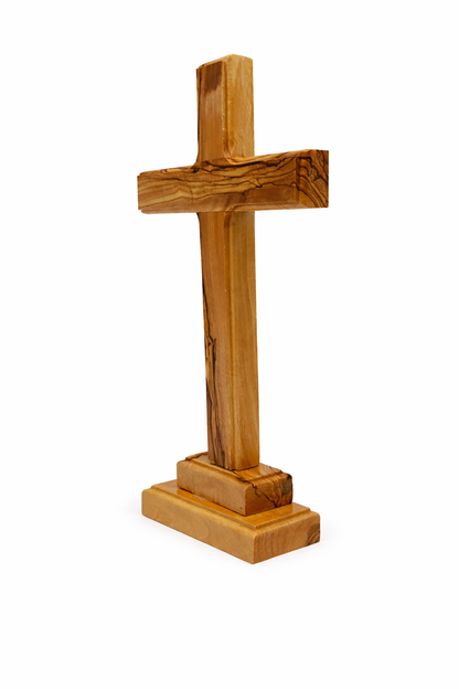 Handmade Olive Wood Cross from Bethlehem – Christian Cross Decor, Holy Land Gift – 6.1" 7.5" 9.25" 11.2" Sizes