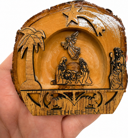 Bethlehem Nativity lifestyle display photo, hand carved olive wood from Bethlehem (1)