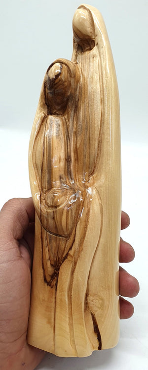 Bethlehem Olive Wood Holy Family Sculpture – Handcrafted Statue of Mother Mary, Baby Jesus & Joseph - Zuluf