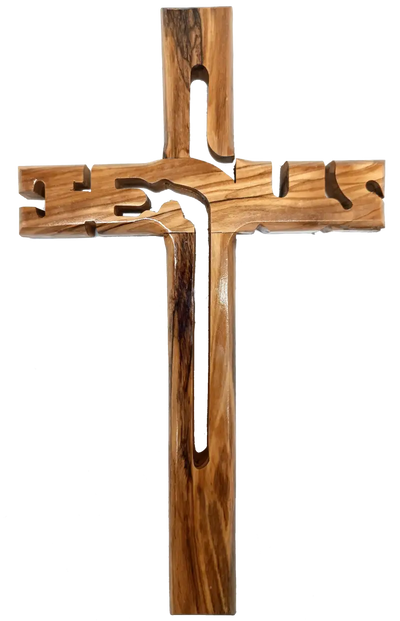 Bethlehem olive wood jesus cross handcrafted from holy land