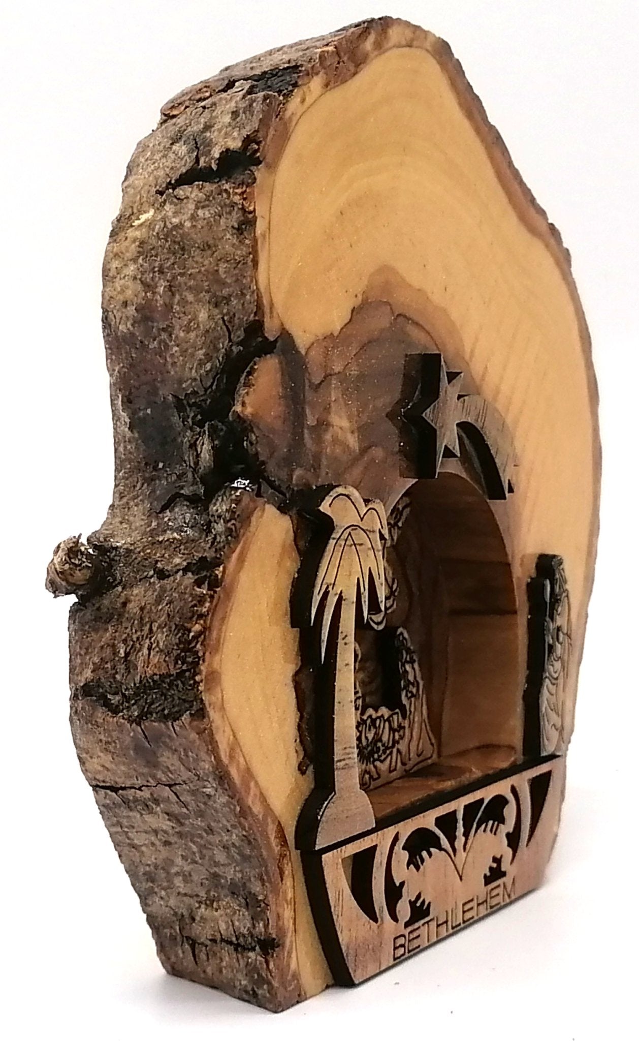 Bethlehem Olive Wood Nativity Scene Ornament – Handcrafted in the Holy Land | Unique Christian Gift & Religious Decor (Height: 3.5" to 5.5" approximately)) - Zuluf