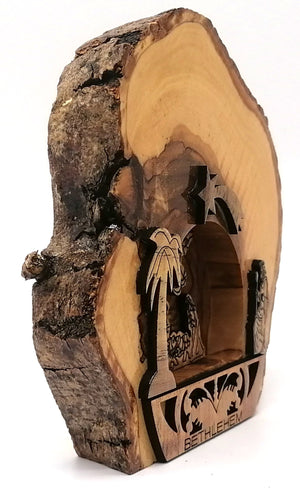 Bethlehem Olive Wood Nativity Scene Ornament – Handcrafted in the Holy Land | Unique Christian Gift & Religious Decor (Height: 3.5" to 5.5" approximately)) - Zuluf