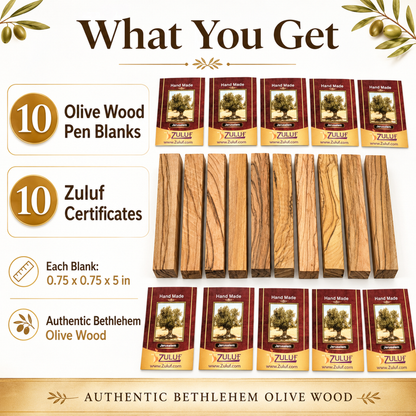 Olive Wood Pen Blanks Set of 10