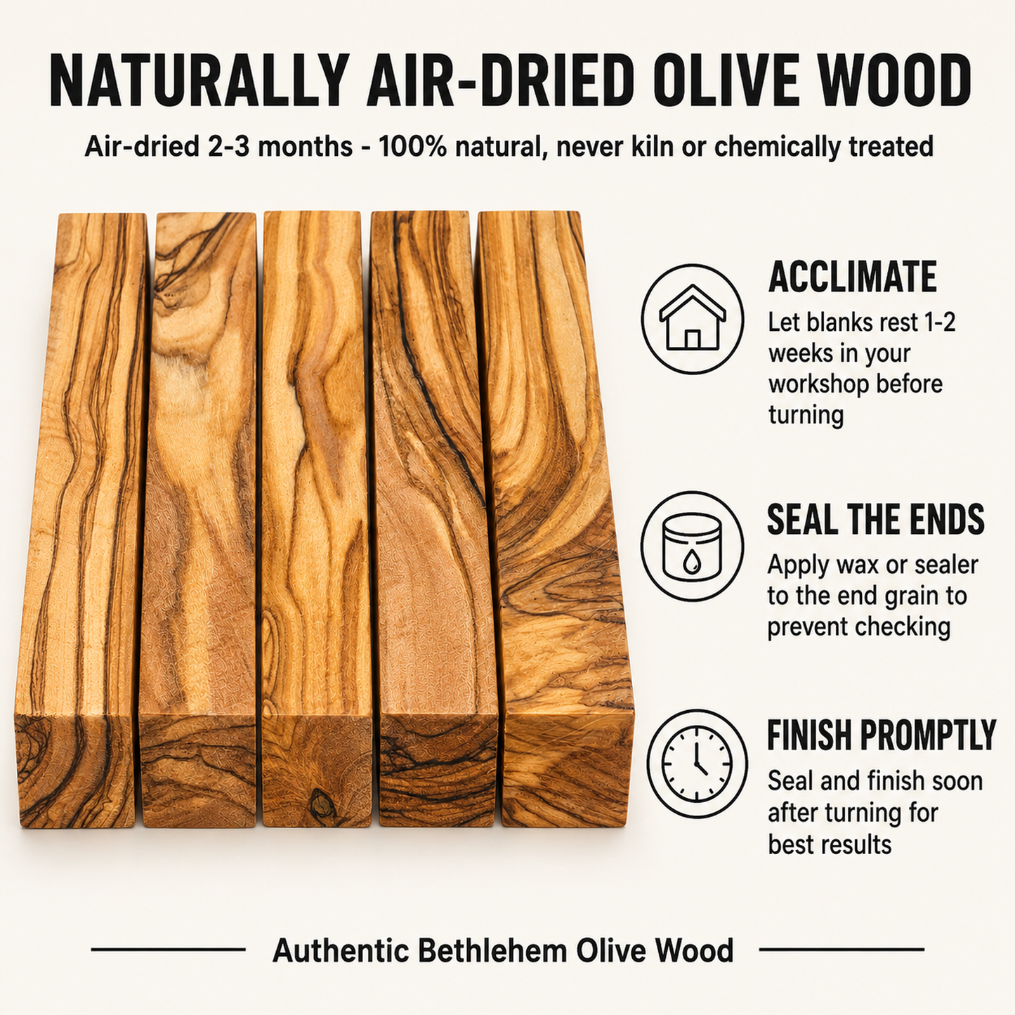 Olive Wood Pen Blanks Set of 10