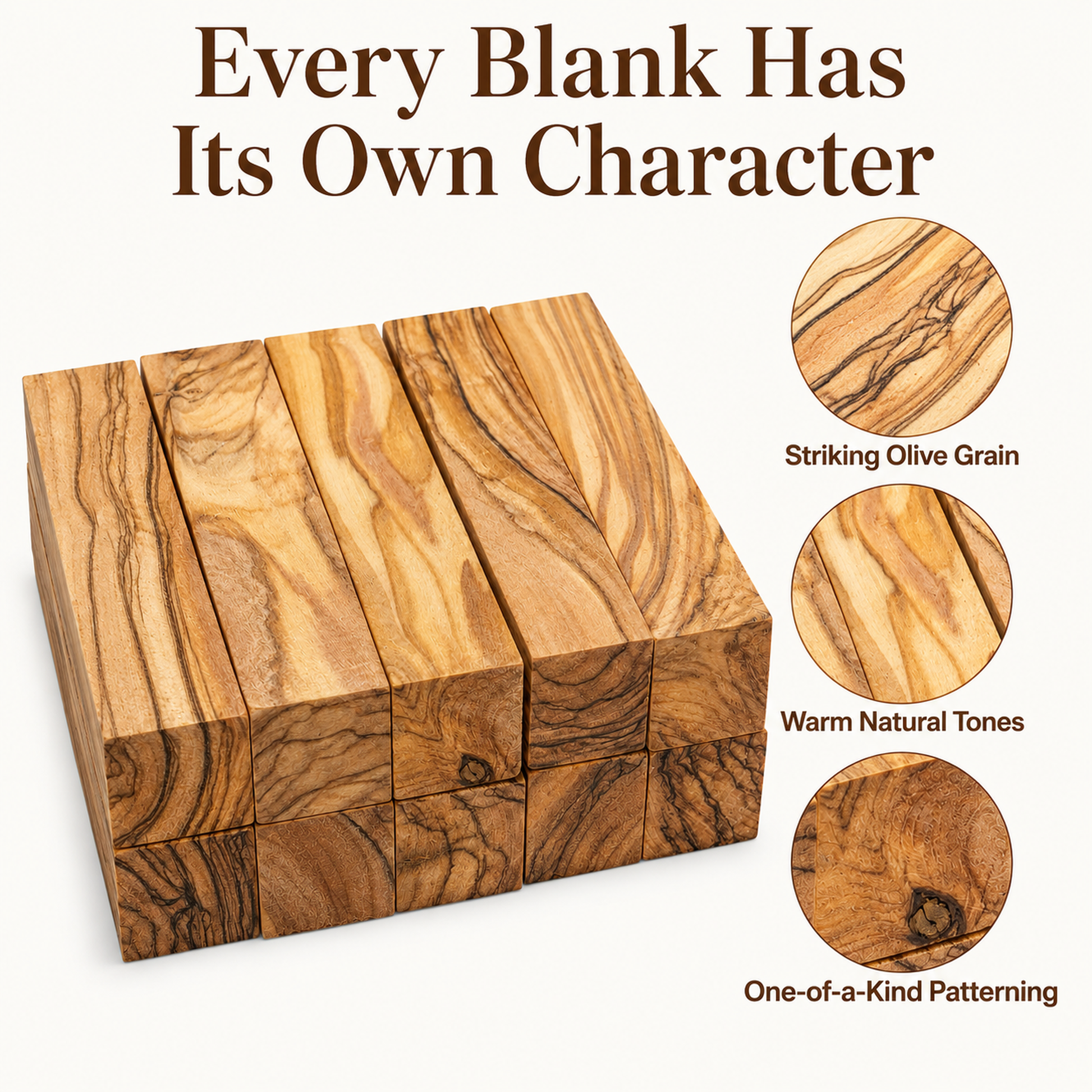 Olive Wood Pen Blanks Set of 10
