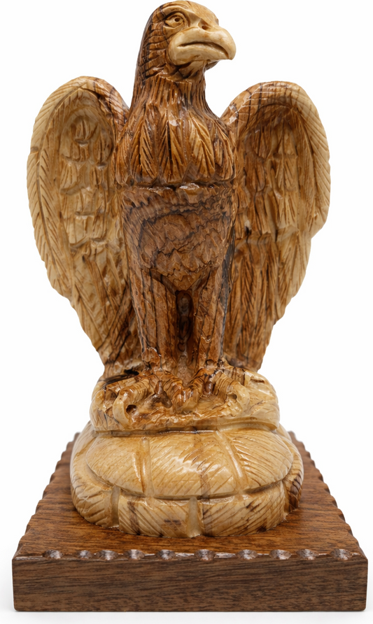 Hand Carved Olive Wood Eagle Statue from Bethlehem Holy Land