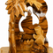 Hand Carved Candle Nativity Scene, Olive Wood Mini Nativity with Carved Candle from Bethlehem, 3.9 inch