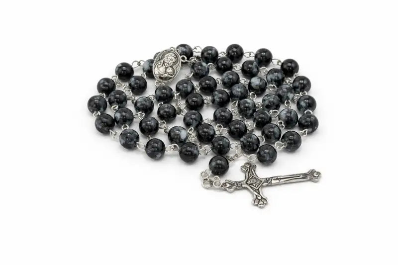 Catholic prayer rosary with stone beads – choose your color - black - rosaries