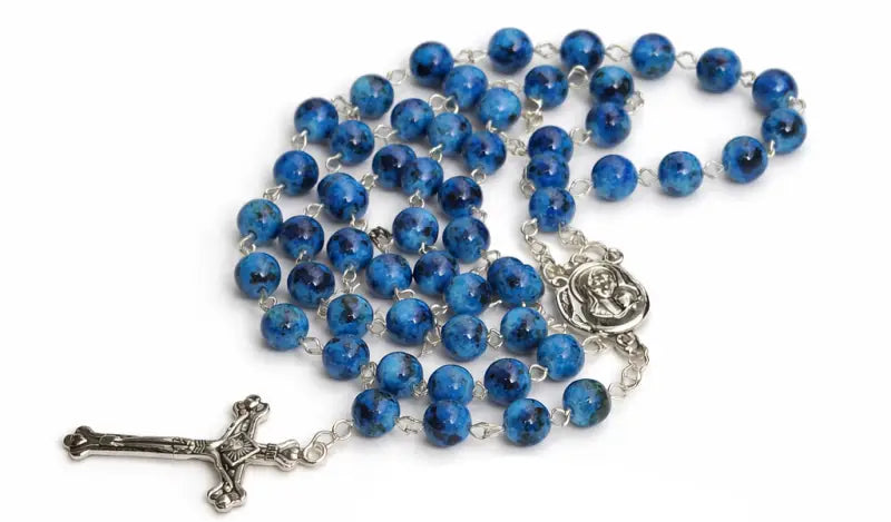 Catholic prayer rosary with stone beads – choose your color - blue - rosaries