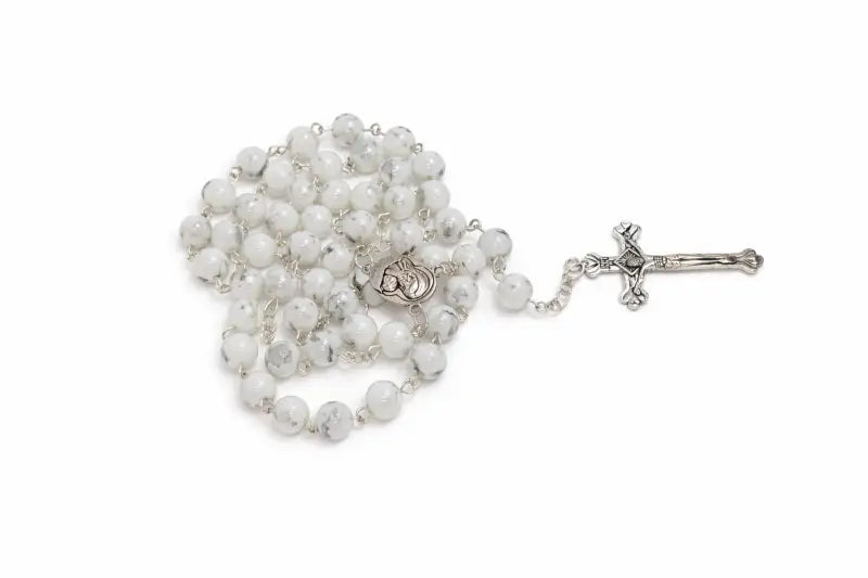Catholic prayer rosary with stone beads – choose your color - white - rosaries