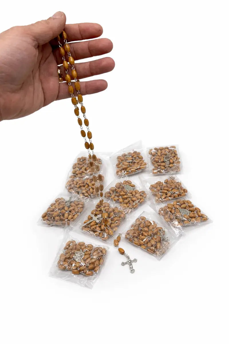 Catholic rosary set – 12 pieces with individual plastic bags | 63 cm prayer beads - rosaries