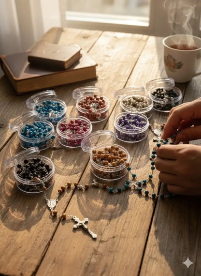 Catholic rosary set – 12 pieces with individual protective cases - rosaries