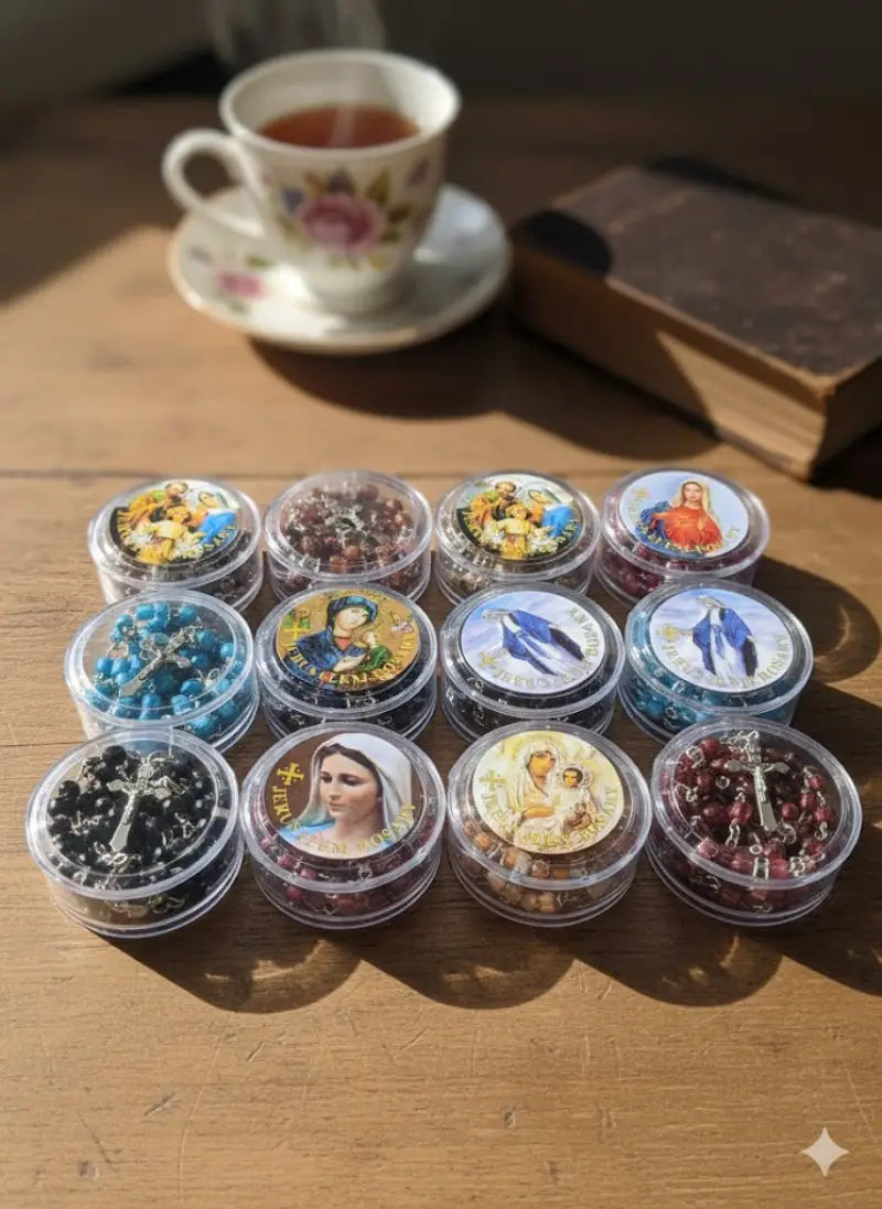 Catholic rosary set – 12 pieces with individual protective cases - rosaries