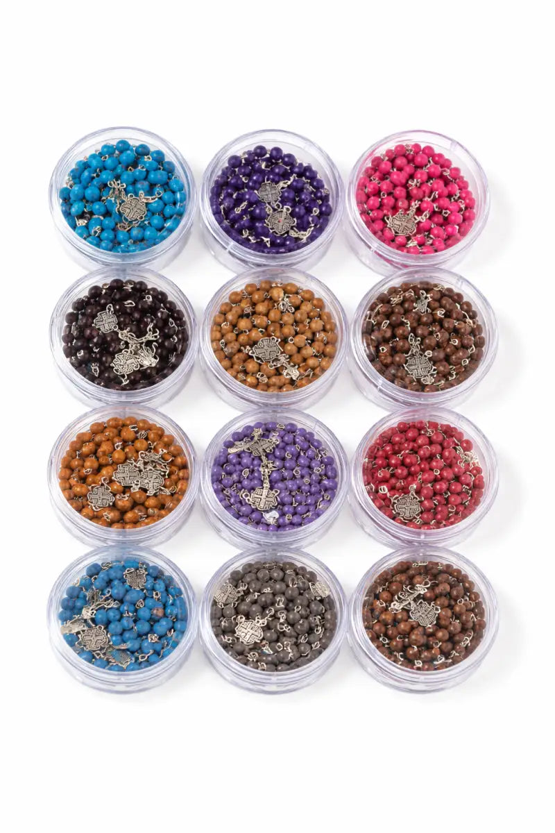 Catholic rosary set – 12 pieces with individual protective cases - rosaries