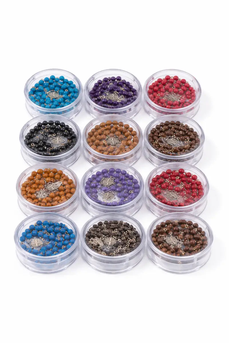Catholic rosary set – 12 pieces with individual protective cases - rosaries