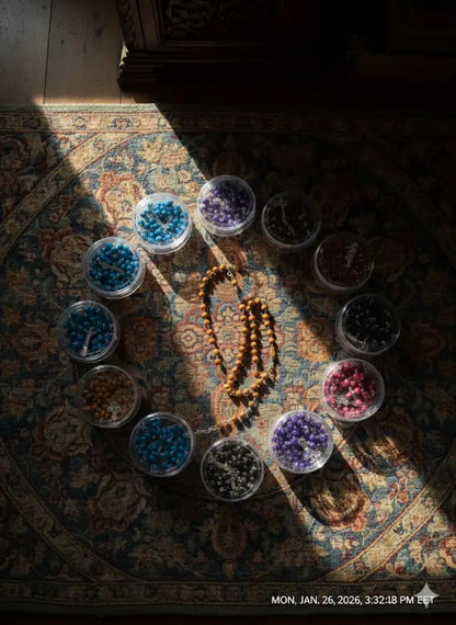 Catholic rosary set – 12 pieces with individual protective cases - rosaries
