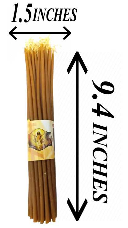 Holy land beeswax prayer candles (3-pack) – 9.6’’ long | handmade in jerusalem | 300g total weight