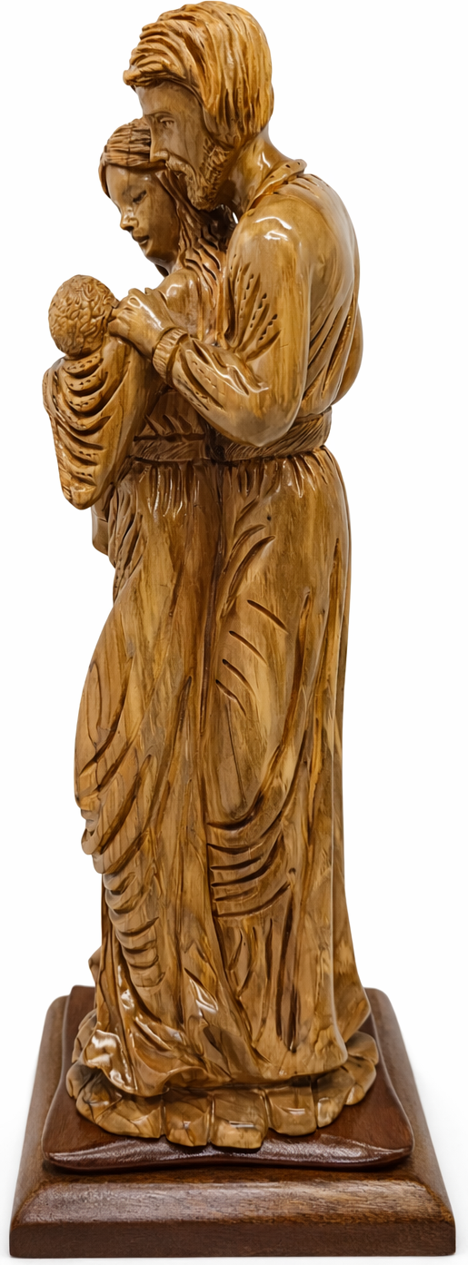 Hand Carved Olive Wood Holy Family Statue – Mary, Joseph & Baby Jesus | Handmade in Bethlehem