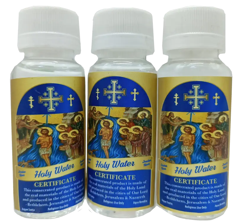 Certified holy water from the jordan river – 3.9’’ bottle (75g) | blessed in bethlehem jerusalem & nazareth