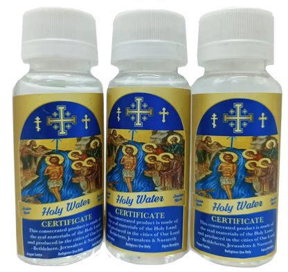 Certified holy water from the jordan river – 3.9’’ bottle (75g) | blessed in bethlehem jerusalem & nazareth - 3