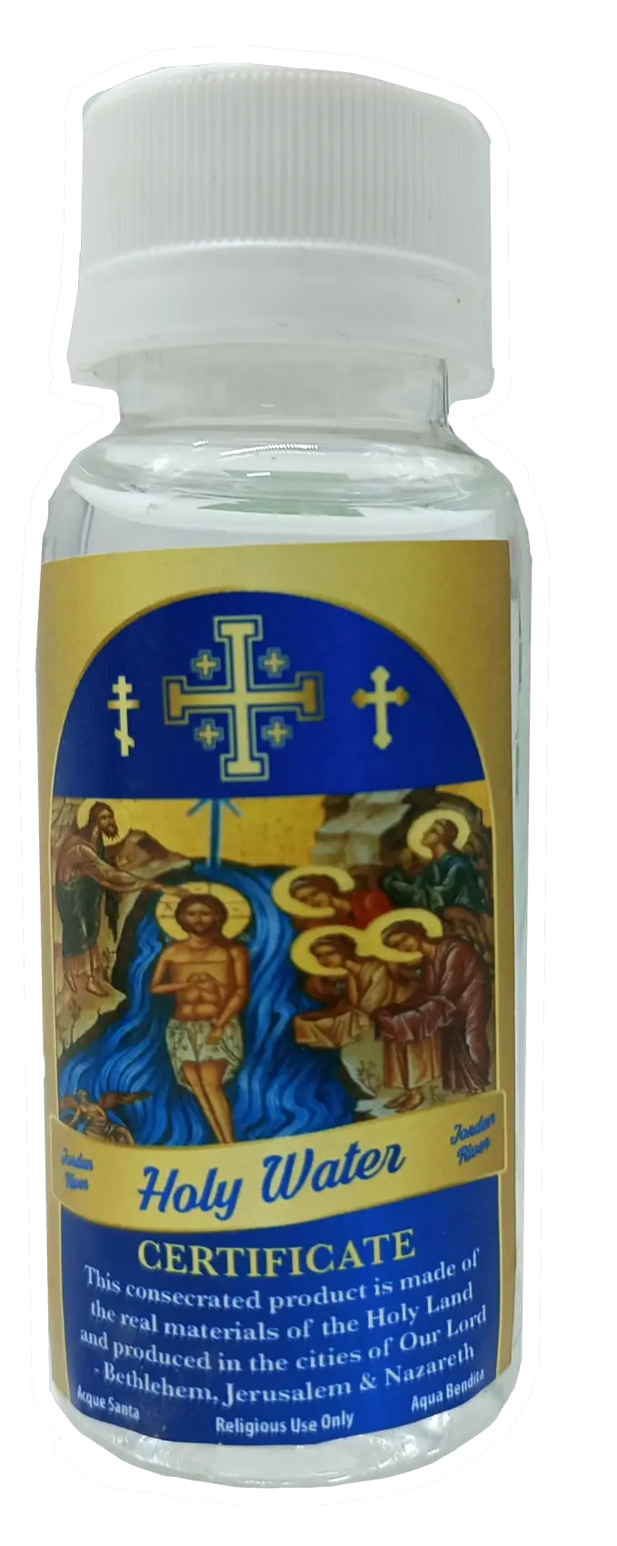 Certified holy water from the jordan river – 3.9’’ bottle (75g) | blessed in bethlehem jerusalem & nazareth - 1
