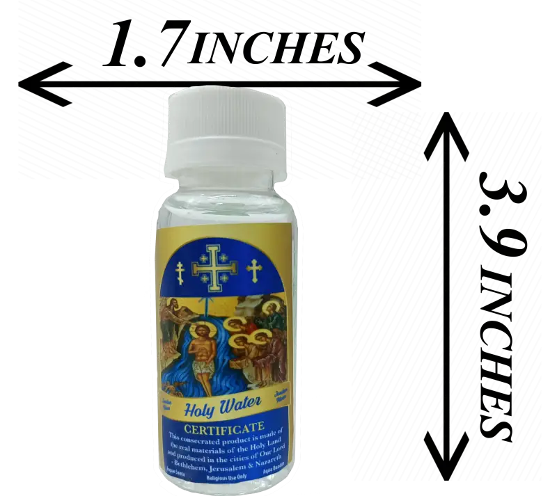 Certified holy water from the jordan river – 3.9’’ bottle (75g) | blessed in bethlehem jerusalem & nazareth