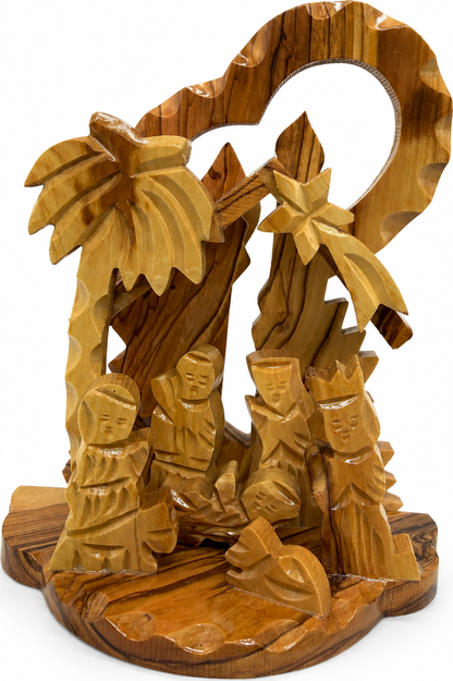 Authentic Christmas Keepsake, Olive Wood Three Kings Nativity from Bethlehem, hand carved olive wood from Bethlehem