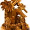 Handcrafted Christmas Tree Nativity, Olive Wood Holy Family Scene from Bethlehem, 5.4 inch