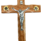 Olive Wood Crucifix with Authentic Holy Land Elements