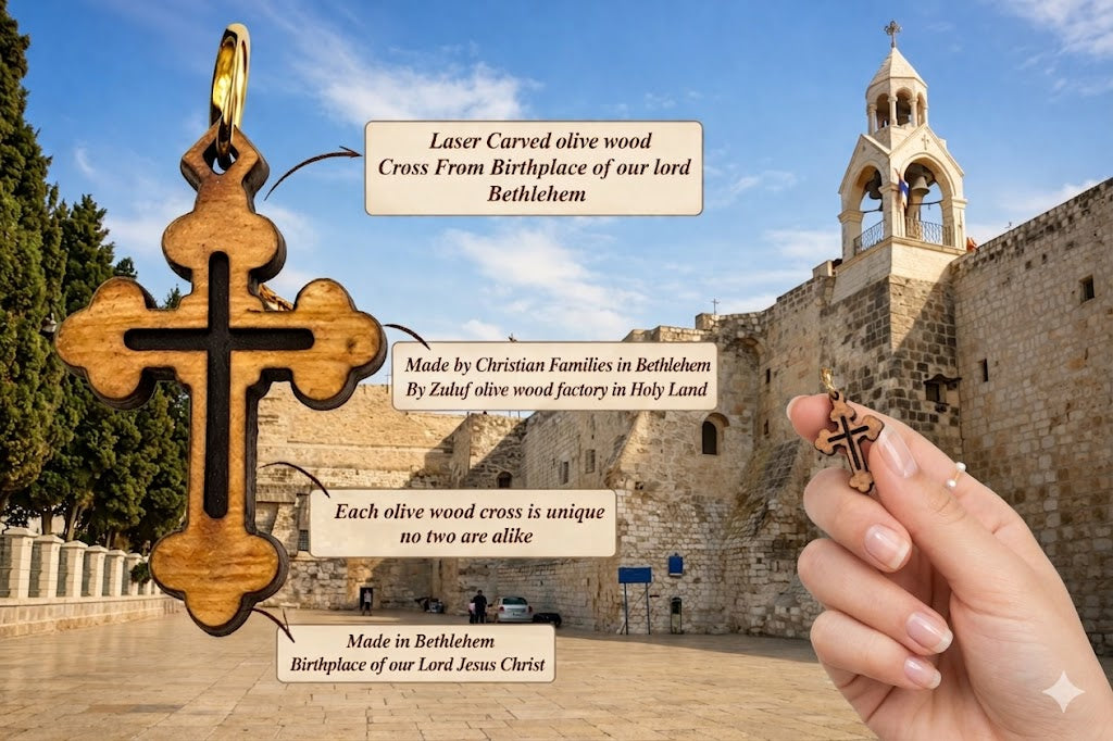 Handcrafted Wooden Cross Charm Pendant – 1.18" x 0.78" Laser-Cut Religious Jewelry - Additional View 10