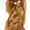 Hand-Carved Olive Wood Holy Family Statue from Bethlehem – Baby Jesus, Virgin Mary & Saint Joseph – Large Christian Nativity Sculpture