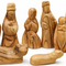 Hand-Carved Olive Wood Nativity Figurine Set – 12-Piece Holy Family Christmas Scene