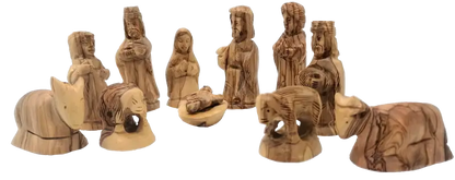 Detailed olive wood nativity set handcrafted in bethlehem 3.3 inch - nativities