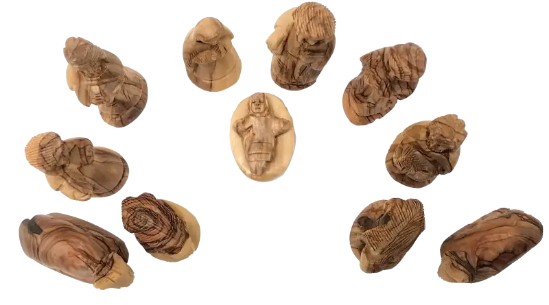 Detailed olive wood nativity set handcrafted in bethlehem 3.3 inch - nativities