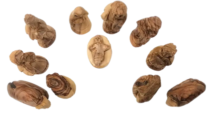 Detailed olive wood nativity set handcrafted in bethlehem 3.3 inch - nativities