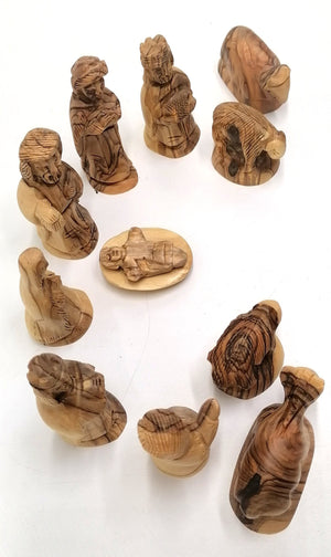 Detailed Olive Wood Nativity Set – Handcrafted in Bethlehem | 3.3" Holy Land Decor & Gift - Zuluf