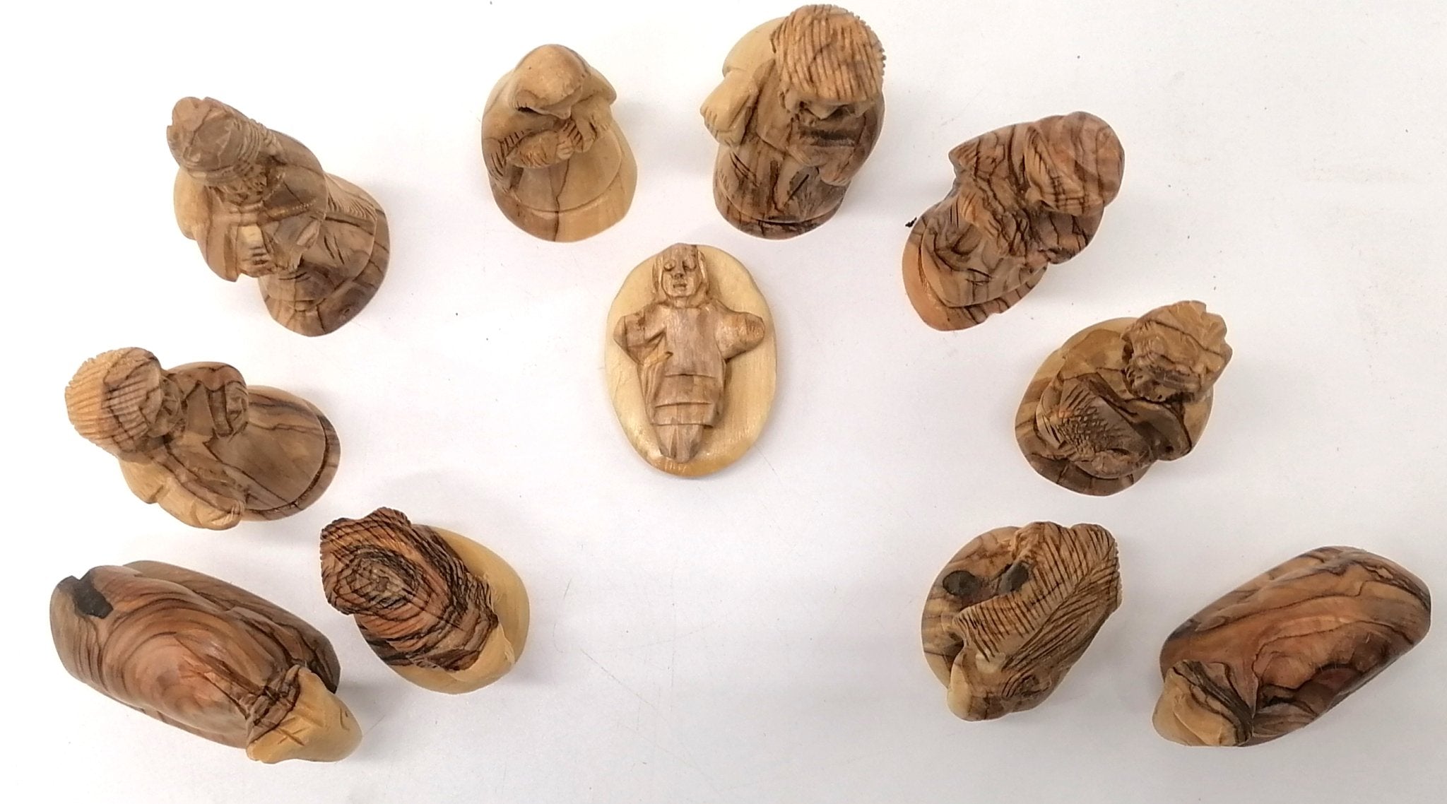 Detailed Olive Wood Nativity Set – Handcrafted in Bethlehem | 3.3" Holy Land Decor & Gift - Zuluf