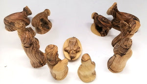 Detailed Olive Wood Nativity Set – Handcrafted in Bethlehem | 3.3" Holy Land Decor & Gift - Zuluf