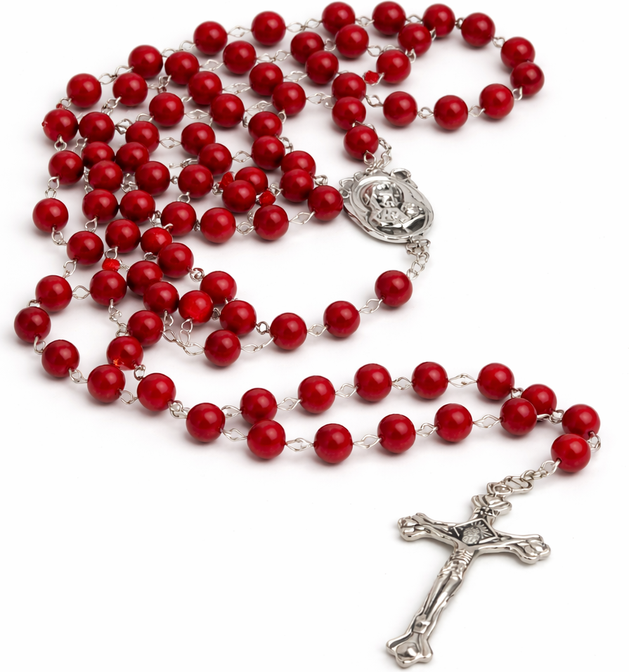 Catholic Prayer Rosary with Stone Beads – Choose Your Color