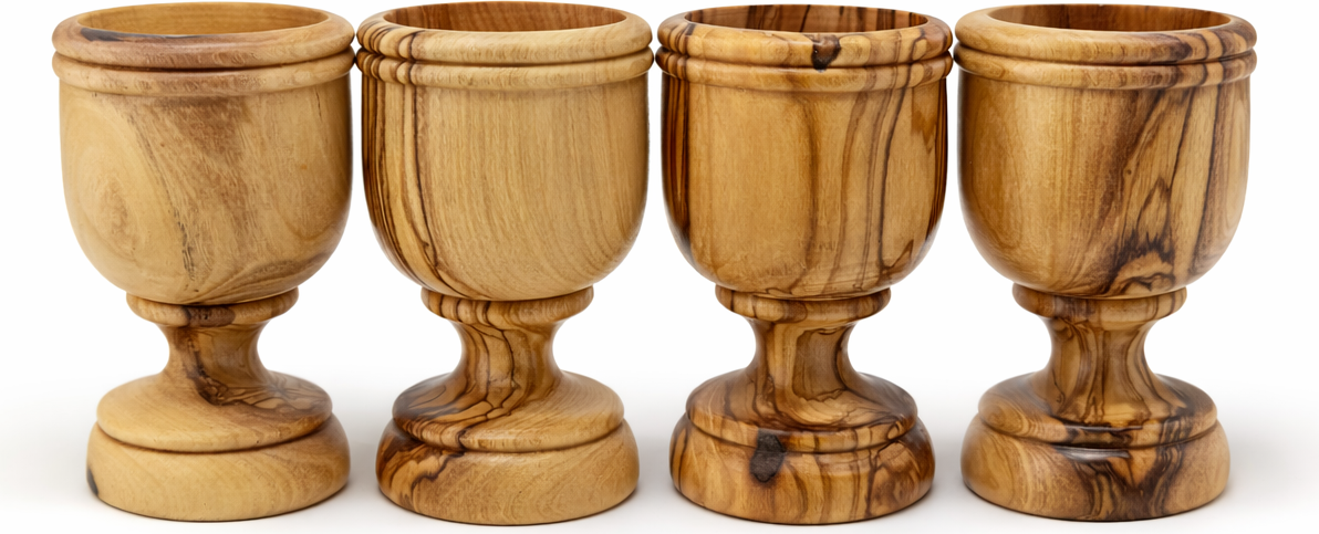 Handcrafted Olive Wood Cup from Bethlehem | Handmade Holy Land Wooden small Cup by Zuluf