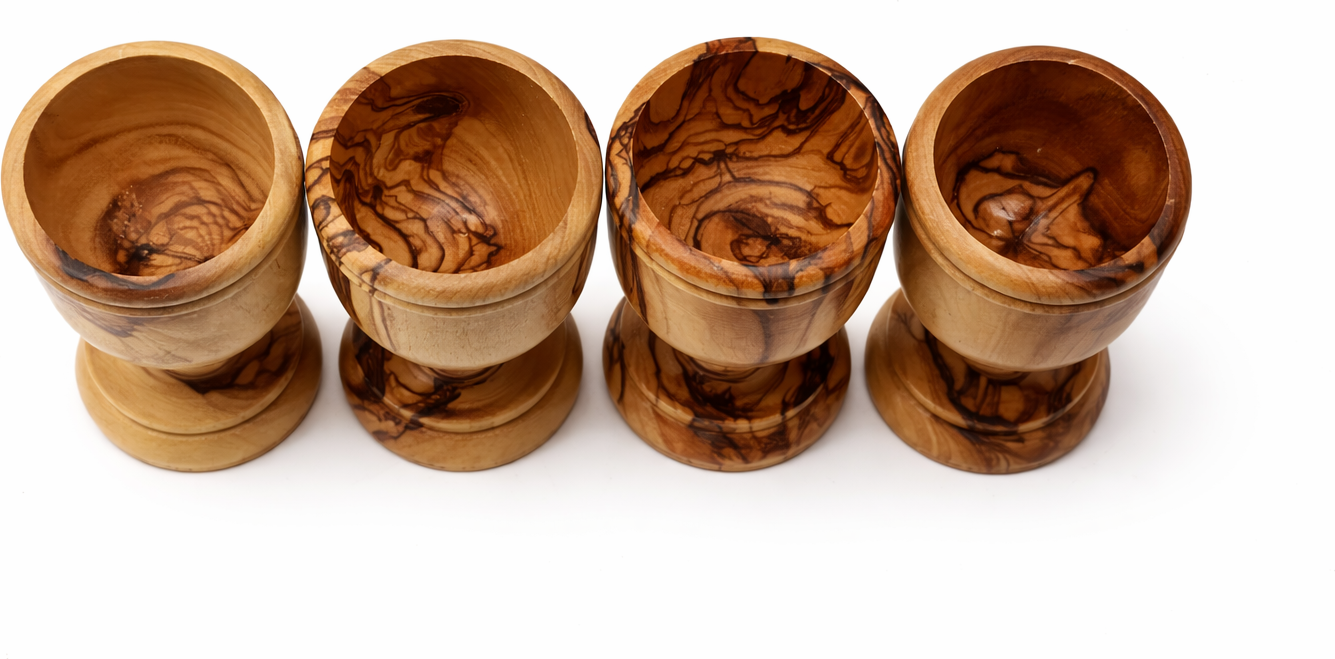 Handcrafted Olive Wood Cup from Bethlehem | Handmade Holy Land Wooden small Cup by Zuluf
