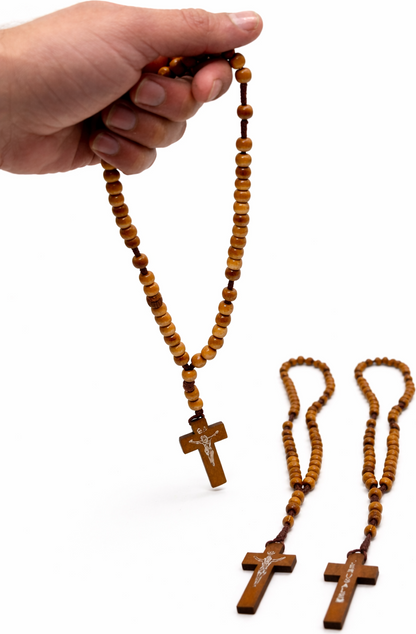 Handmade Olive Wood Rosary with Crucifix | Single or Set of 3 and 6 pieces Available
