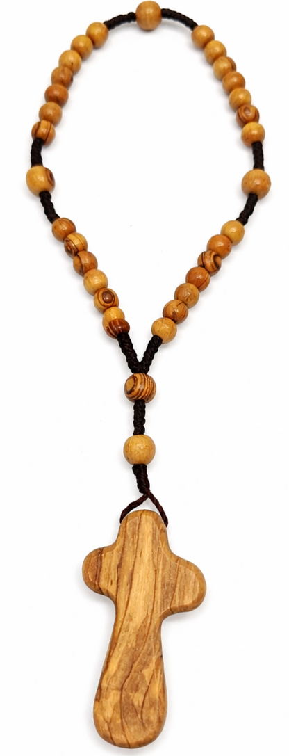 Handmade Olive Wood Rosary with Cross | Crafted in Bethlehem, Holy Land