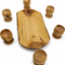 Olive Wood Mini Communion Cups Set of 6 with Bread Dish – Handmade in Bethlehem from Genuine Holy Land Olive Wood