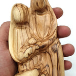 Elegant Handcrafted Olive Wood Nativity Statue - Mary, Joseph, and Baby Jesus | Premium Christian Home Decor - Zuluf