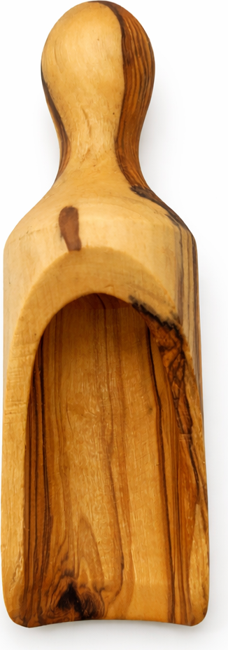 Handmade Olive Wood Spice Scoop | Small Wooden Measuring Scoop for Salt, Herbs & Seasonings | Natural Olive Wood Kitchen Tool | 5.3 Inch | Handcrafted in Bethlehem