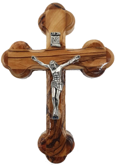 Fourteen stations olive wood crucifix orthodox catholic wall cross