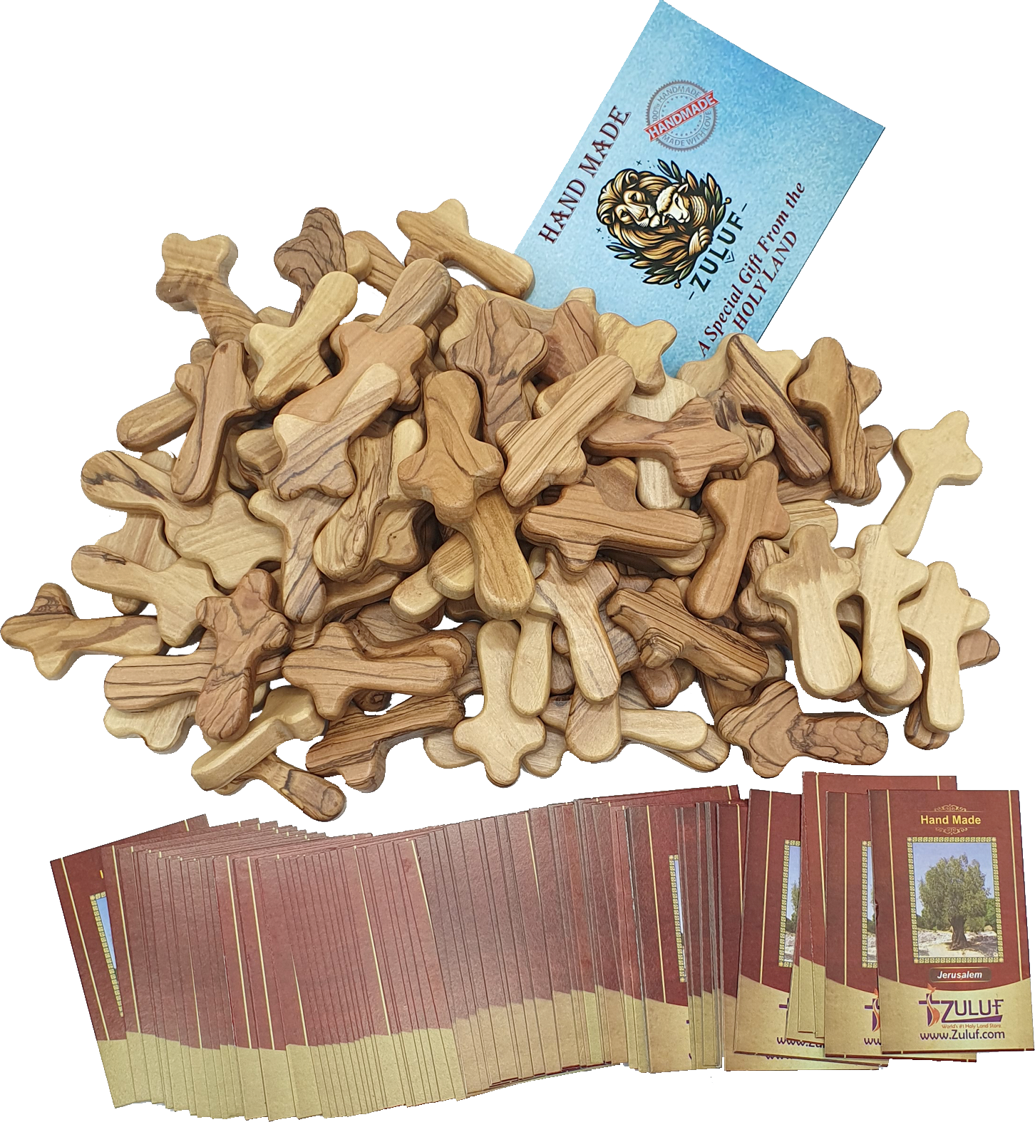Olive Wood Hand Held Comfort Cross from Holy Land in Multiple Sizes - Additional View 3