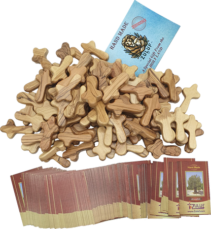 Olive Wood Hand Held Comfort Cross from Holy Land in Multiple Sizes - Additional View 3