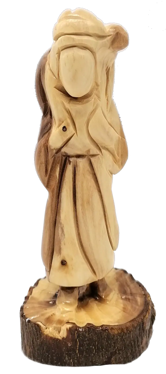 Good shepherd olive wood statue handcrafted in the holy land - figures